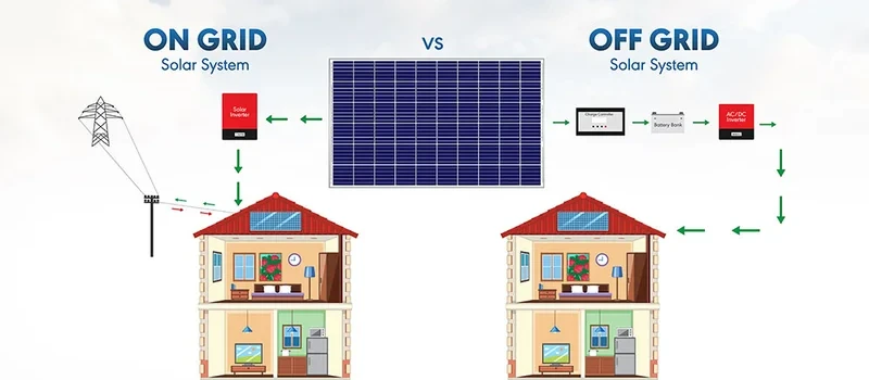 difference between off-grid and on-grid solar systems